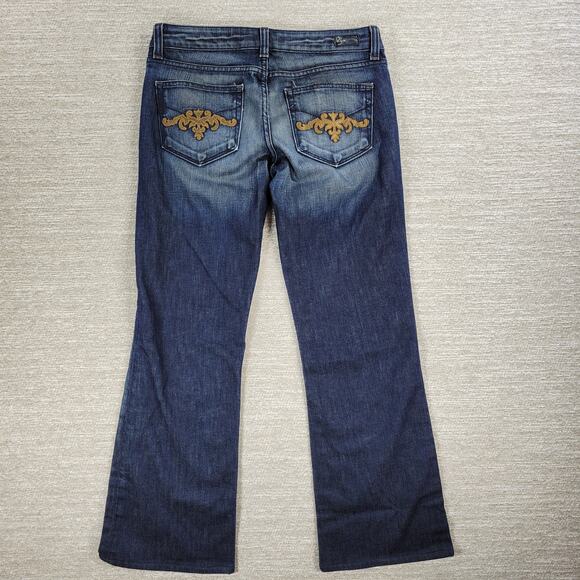 VTG Paige Laurel Canyon Jeans Womens 28x29 Blue‎ Low Rise Stretch Bootcut Y2K - Picture 8 of 15